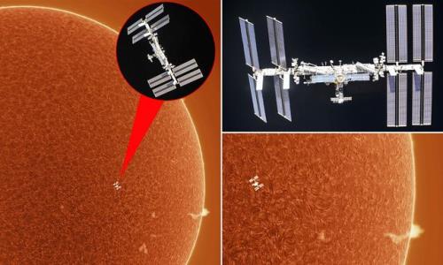 عبور ایستگاه فضایی بین المللی از مقابل خورشید